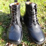Leder-Barfußschuhe für Alltag, Büro und kühlere Tage ZAQQ Quintic Brogue Black 1